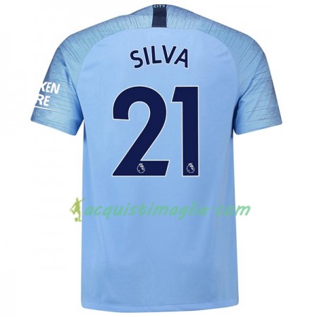 Divisa di Calcio Manchester City Silva 21 Prima 2018/2019
